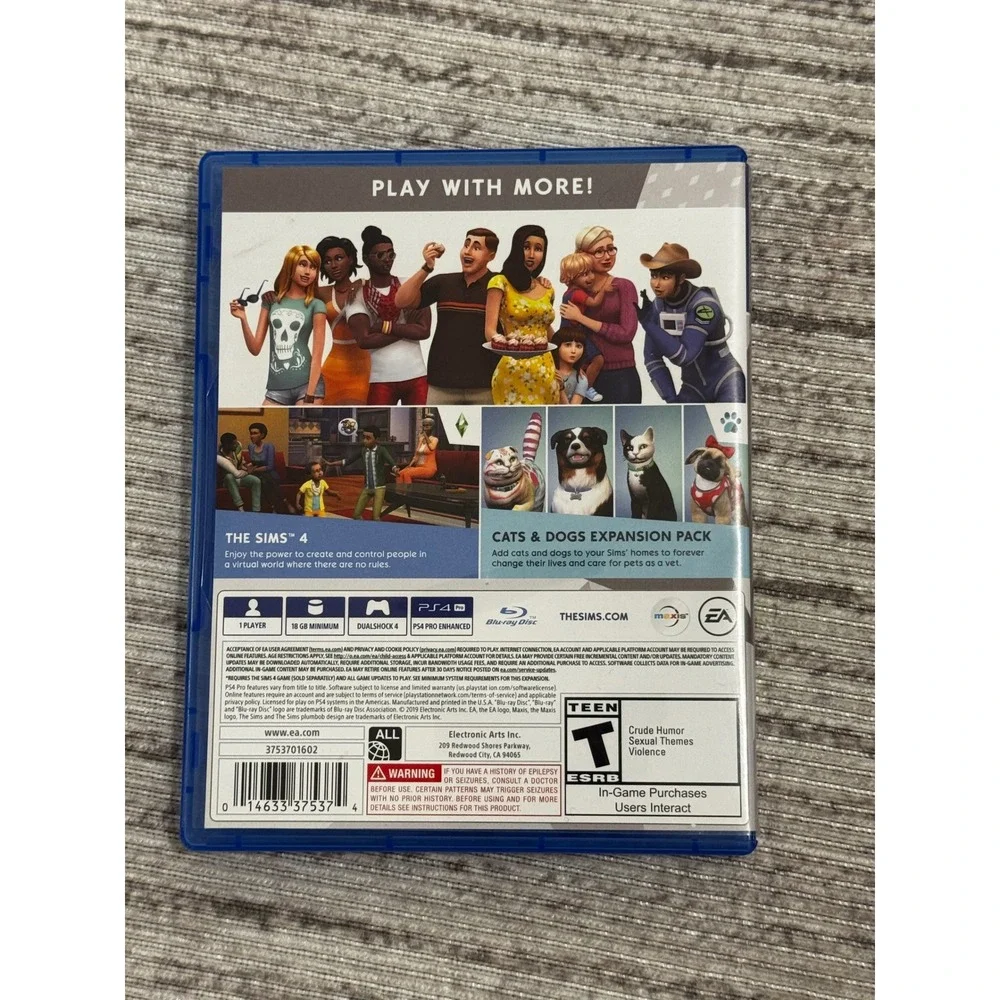 The Sims 4 Bundle with Cats & Dogs Expansion Pack PS4 PlayStation 4 Game Disc